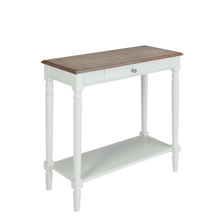 CONVENIENCE CONCEPTS French Country Hall Table With Drawer & Shelf - Driftwood, White HI2539666